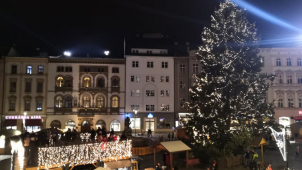 Hanáček rozsvítil Horní náměstí v Olomouci