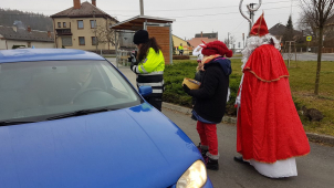 Řidiče v Hrabové na Zábřežsku kontrolovali Mikuláš s čertem