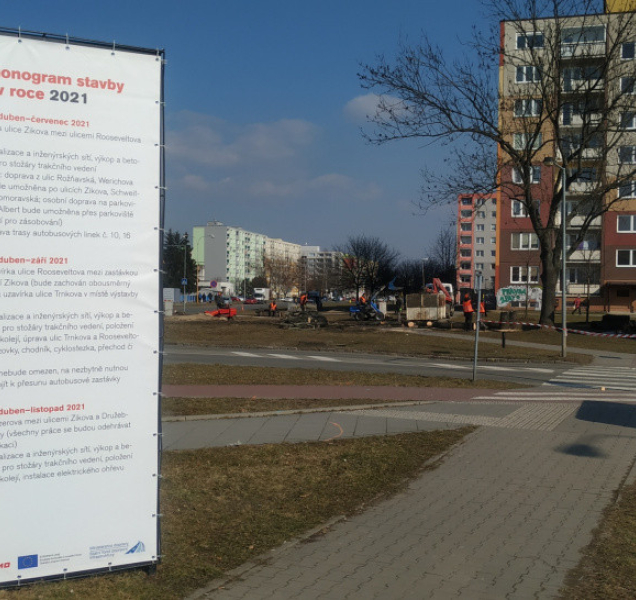 Tramvajová trať na Nových Sadech: Stavba se přesune do Zikovy