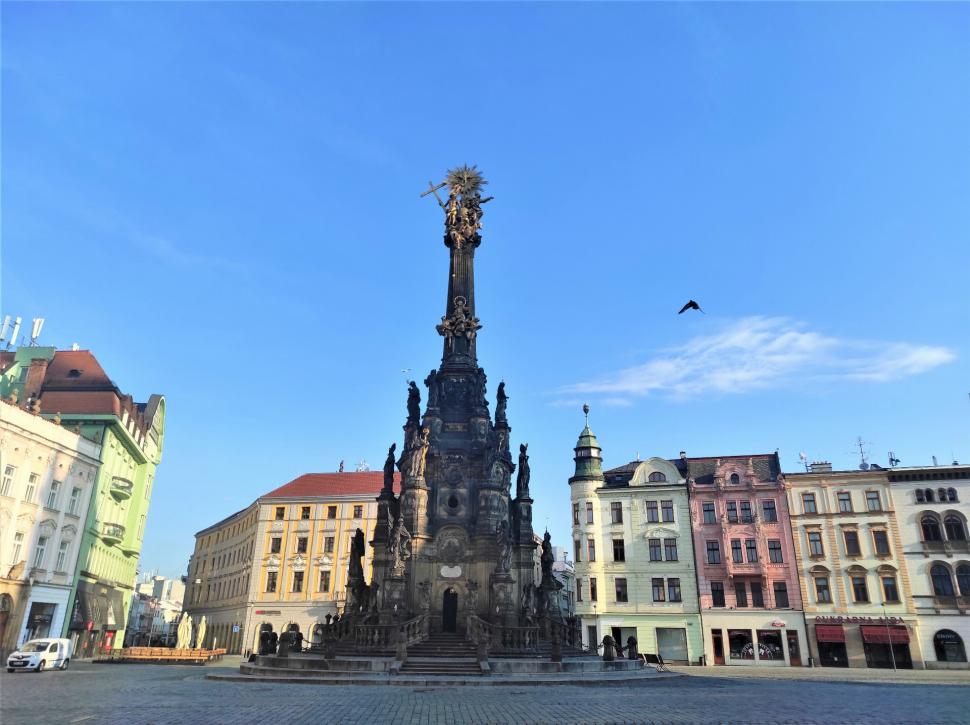 Snímkování sloupu Nejsvětější Trojice dronem